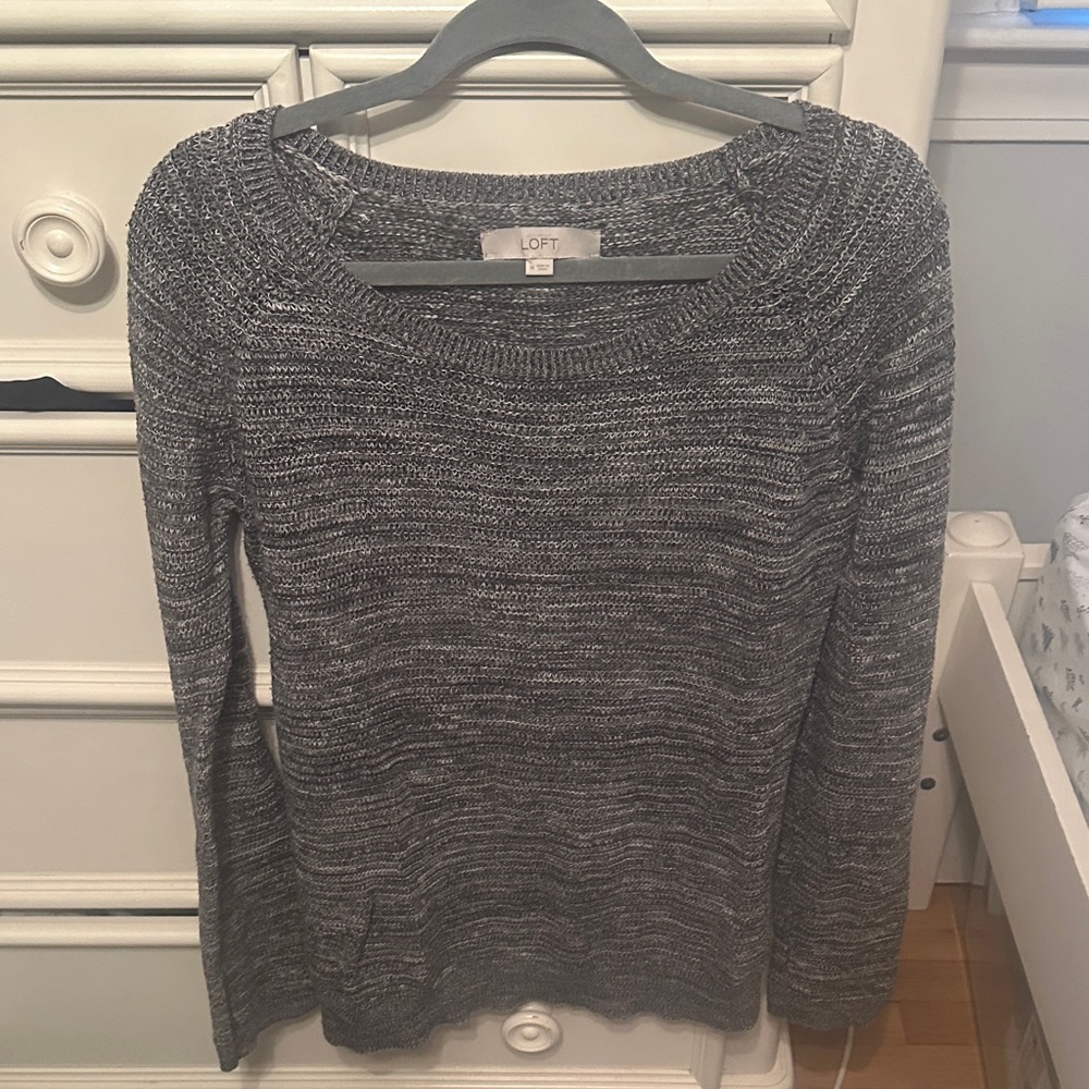 LOFT Women's Charcoal Knit Sweater